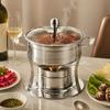 Stainless Steel Thermal Bowl Chafers And Warmers Set with Glass Lid, Round Compact Portable Kitchenware for Travel Serving Bowl, Catering Warmer