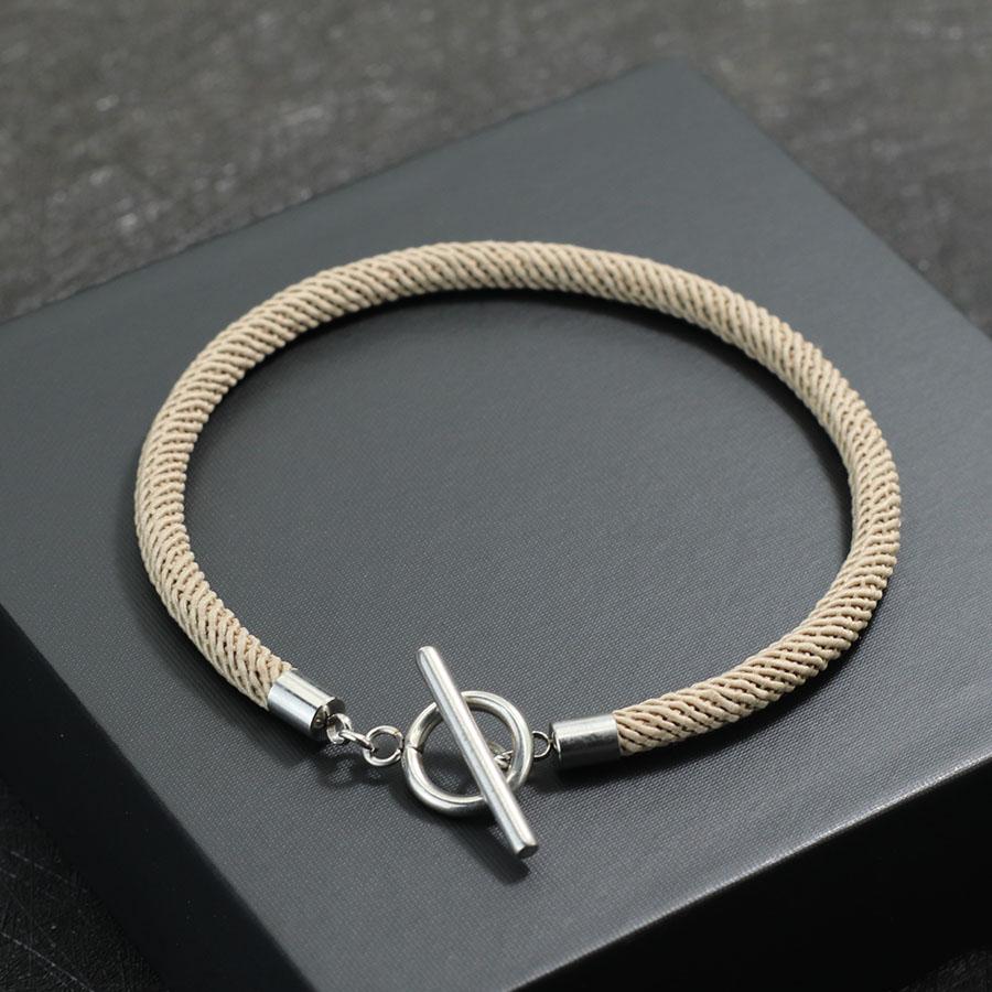 Stylish Men Bracelet Rope Stainless Steel OT Buckle Lucky Red Thread Braslet 7 Colors Milan String Beach Nautical Braclet Homme