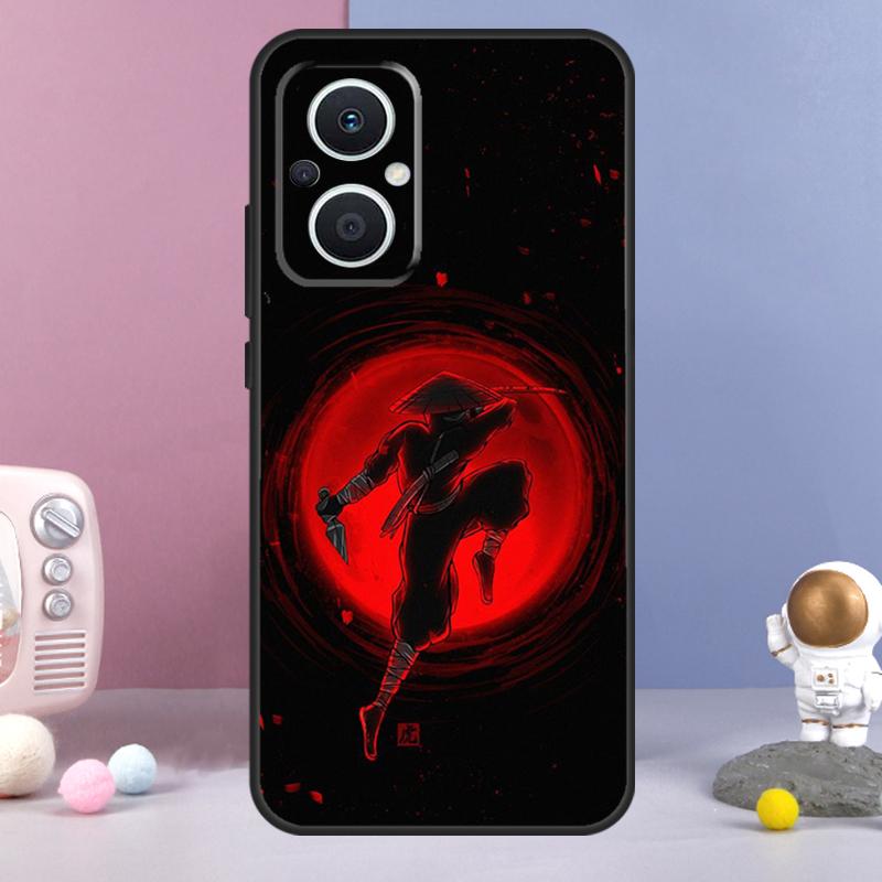 Япония Ниндзя Самурай Красное Солнце Чехол Для OPPO Reno 11 F 12F 13F 14F 10 12 13 14 Pro 7 8 Lite OPPO Find X9 X6 X5 X8 Pro Чехол