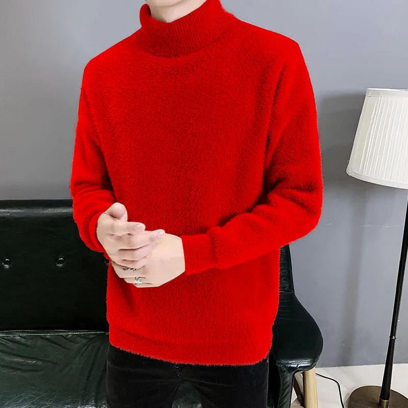 Водолазка осень-зима антинорковый бархат однотонный низ рубашки утолщение Tide Brand вязаный свитер дикий кардиган мужской теплый пуловер