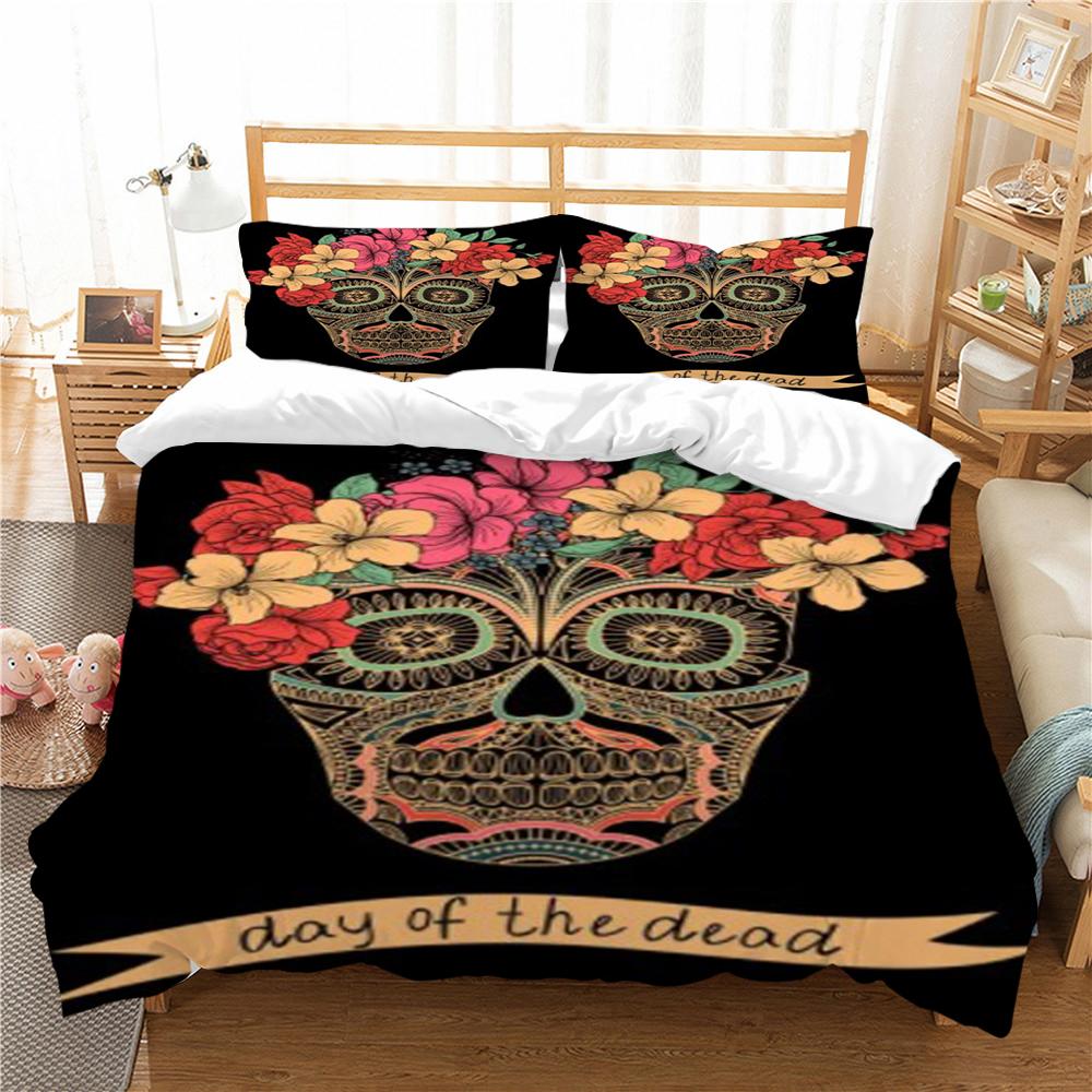 Покрывало на кровать с принтом 3D-черепов, комплект пододеяльников, комплект постельного белья для мальчиков и девочек, односпальный размер, высокое качество