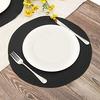 15 Inch Heat Resistant Round Braided Placemats Washable Cotton Polyester Woven Round Table Mats