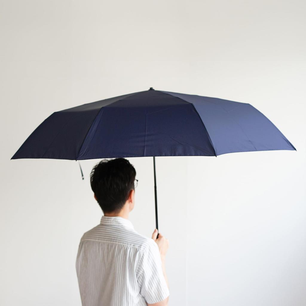 Komiya Shoten Lightweight Carbon Fiber Folding Umbrella for Largest Size Durable Carbon Super Teflon Easy 70cm Men, (124cm Diameter), Fiber,