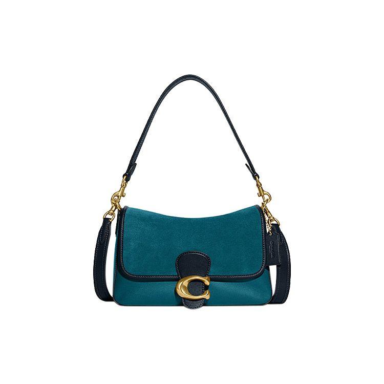 Coach Tabby 26 Flap Closure Detachable Shoulder Strap Leather Handbag Crossbody Bag Women handbags Peacock-Blue C5262-B4UPE