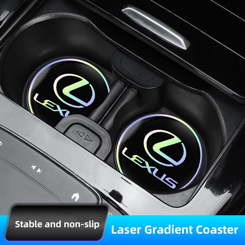 2Pcs Car Water Cup Mat Auto Interior Storage Pad Accessories For  Lexus F SPORT GX460 Ct200h IS250 ES 220D IS200 Fsport GS GX IS