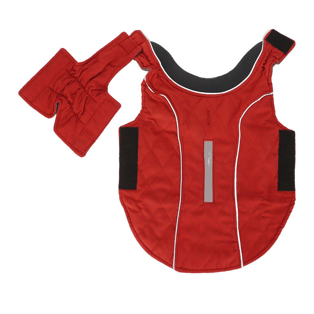 Собачьи пальто для холодной погоды Ретро Утепленные Теплые Не раздражающие кожу Светоотражающая Зимняя куртка для средних и крупных собак Красная