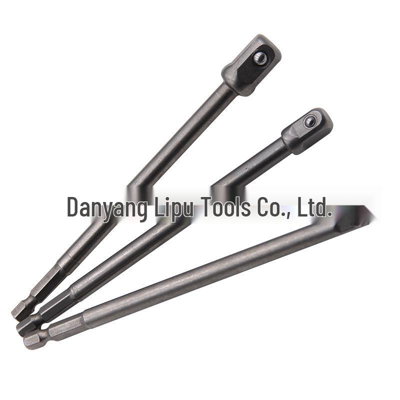 8-Piece Natural Color Electric Screwdriver Adapter Set: Includes 1/2" Square Head, 3/8", and 1/4" Hexagonal Rods.