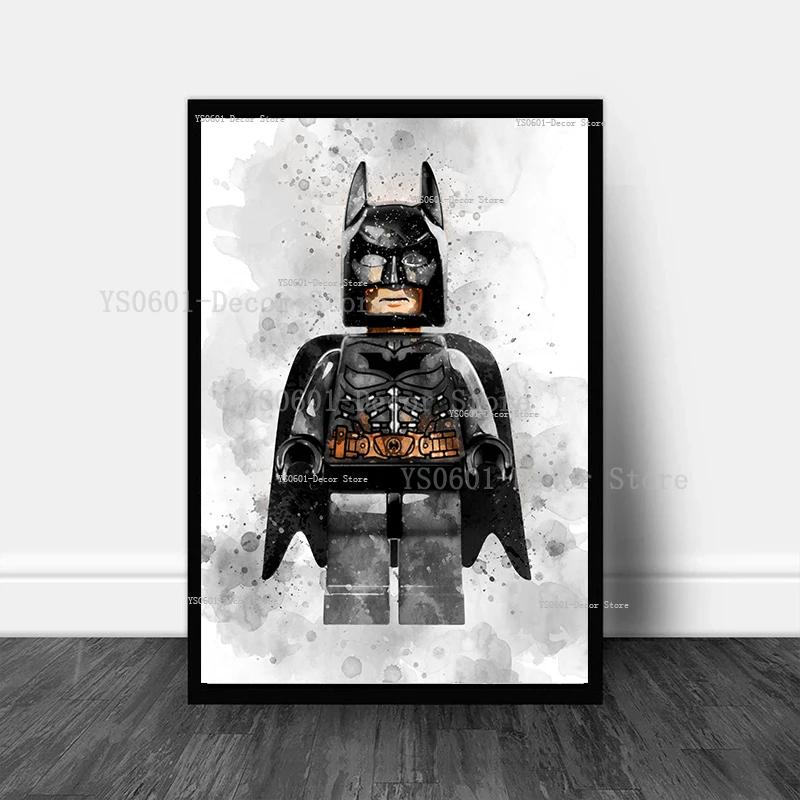 Cartoon Superhero Canvas Painting Spiderman Captain America Hulk Iron Man Poster Kids Bedroom Wall Art Home Decor