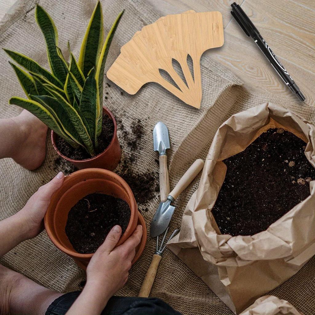 Этикетки для бамбуковых растений, бирки для растений, садовые маркеры T-типа для растений, овощные саженцы, таблички с именем, водонепроницаемые, рукописные бирки для улицы