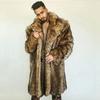 Men's Autumn and Winter Thick Warm Faux Fur Coat Imitation Fox Fur Windbreaker Large Size Long Fur Plush Leather Jacket