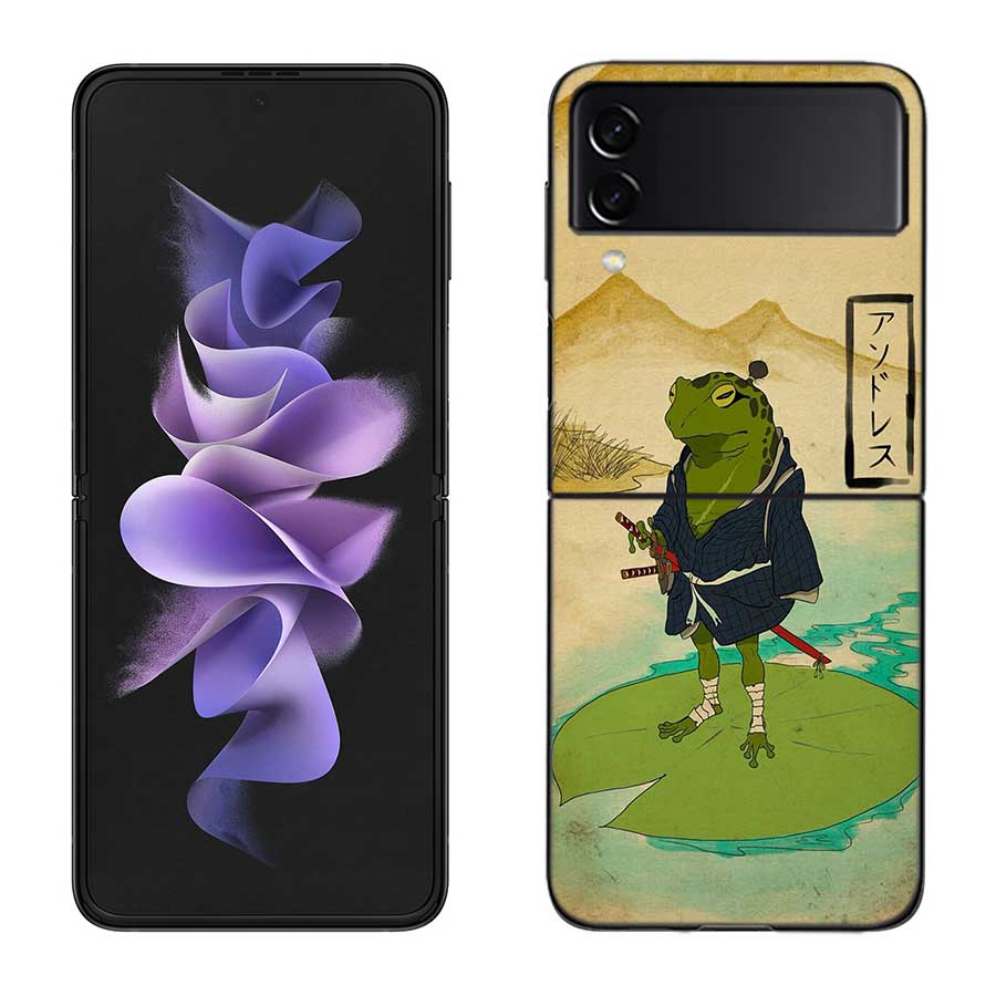 Милый Мышь Аксолотль Лягушка Волшебник Чехол для Телефона Для Samsung Z Flip 7 6 5G Galaxy Z Flip 5 4 3 Черный Жесткий Чехол Роскошный ПК Корпус C
