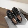 Small Leather Shoes Women's New Autumn British Style Single Shoes Lazy Slip-on Round Toe Thick-soled Loafers for Women