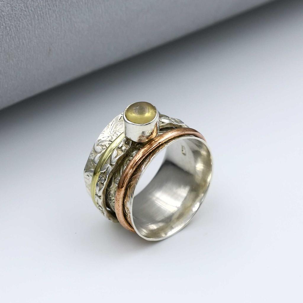 Solid 925 Sterling Silver Ring, Boho Designer Ring, Statement Ring, Halloween Gift, Unisex Ring, Spinner Ring