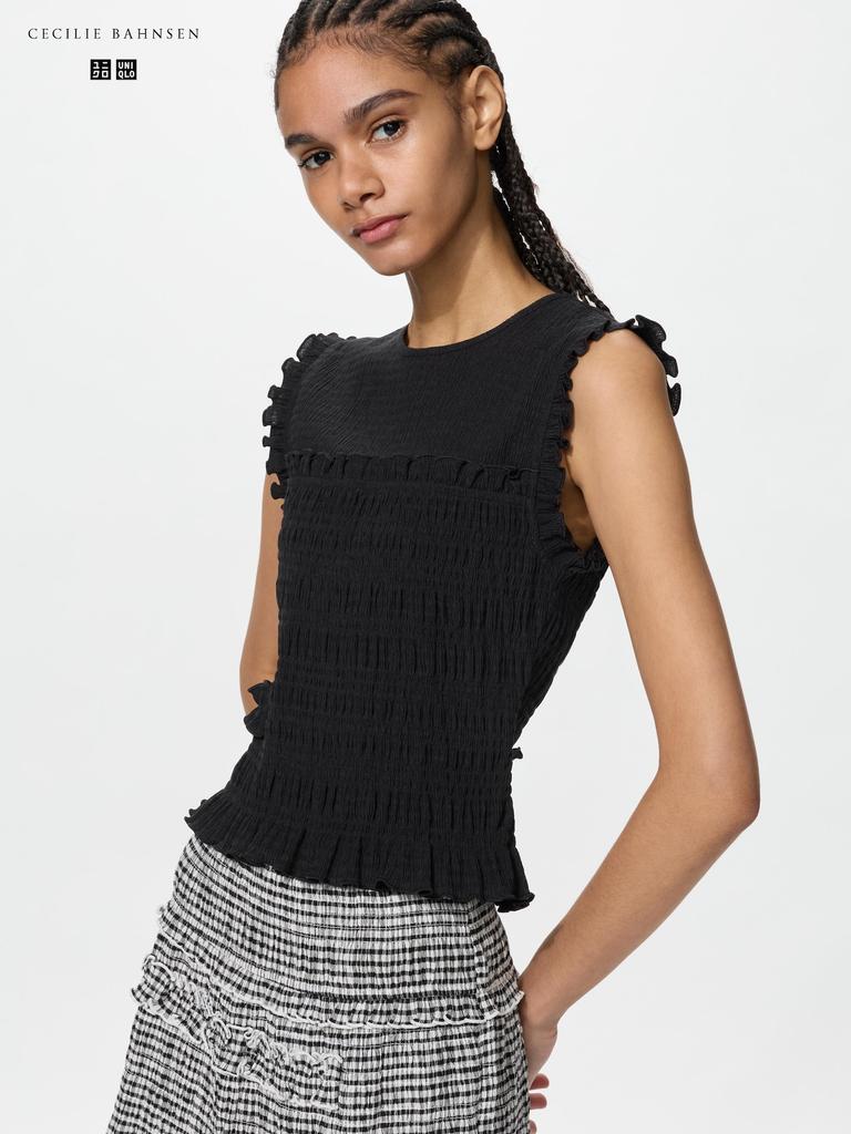 Uniqlo Япония Складки Футболка без рукавов