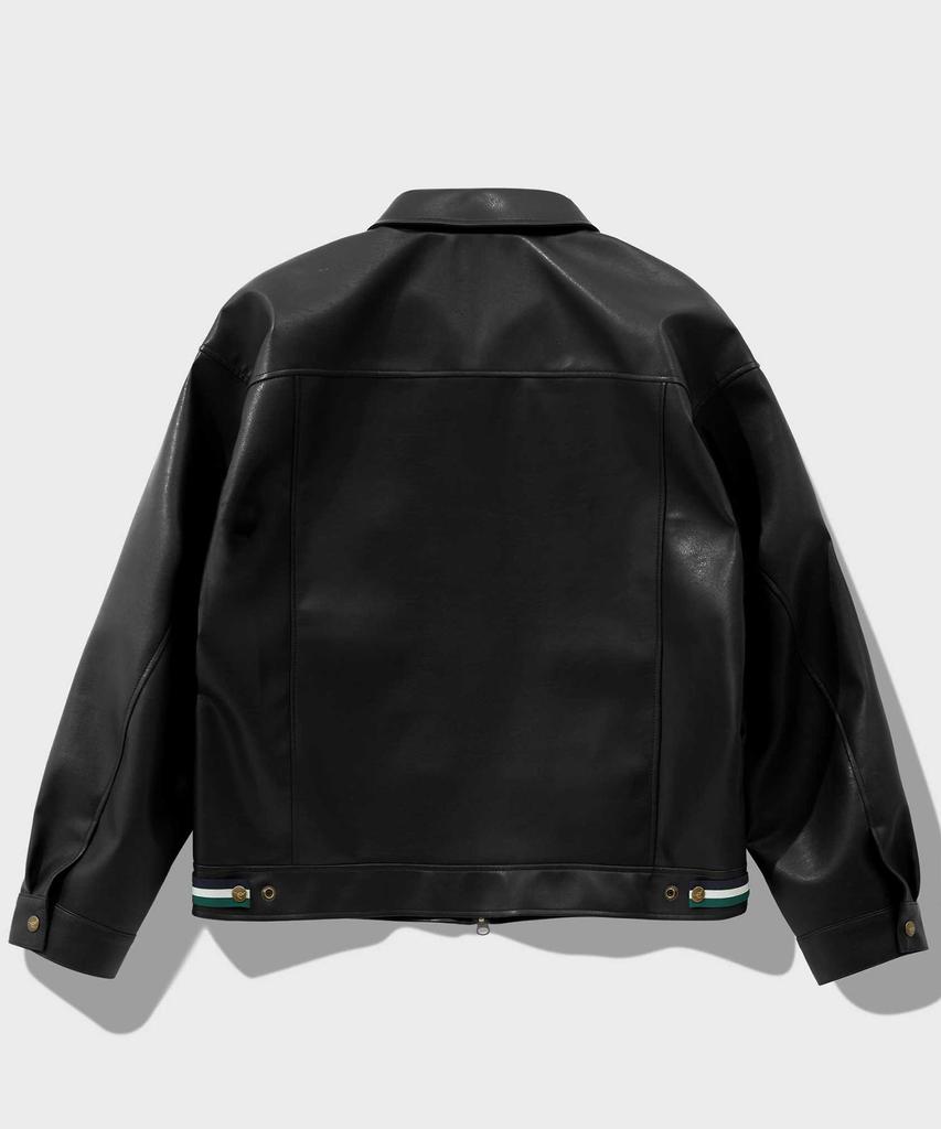 Ffeff Studio Leather Single Zip-Up Jacket (Black)