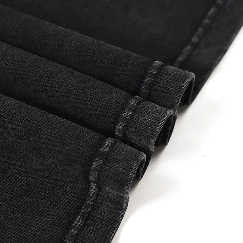 Японский аниме-принт, хлопковая мужская винтажная футболка большого размера, уличная одежда, летняя черная рубашка с коротким рукавом в стиле Харадзюку, свободные хлопковые топы, футболки