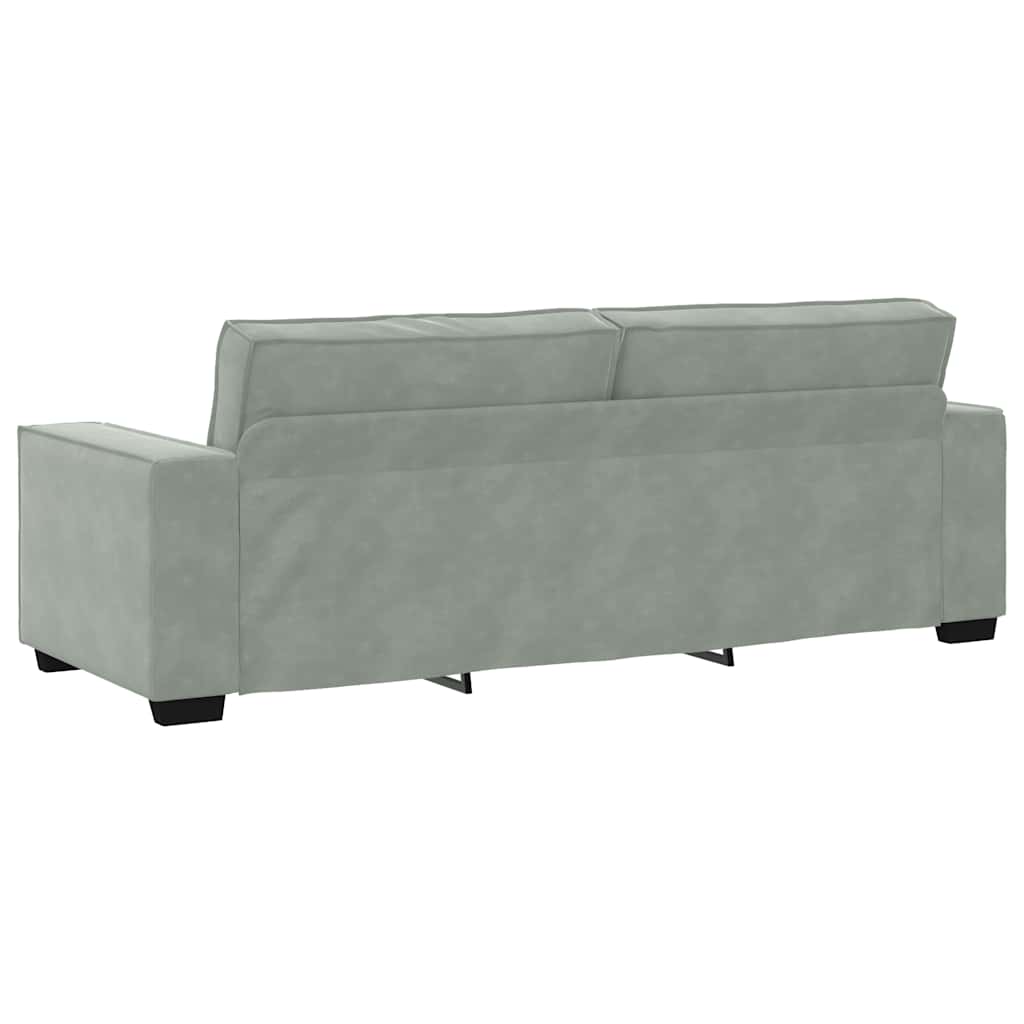 3 Seater Sofa Light Grey 220 x 78 x 84 cm Velvet
