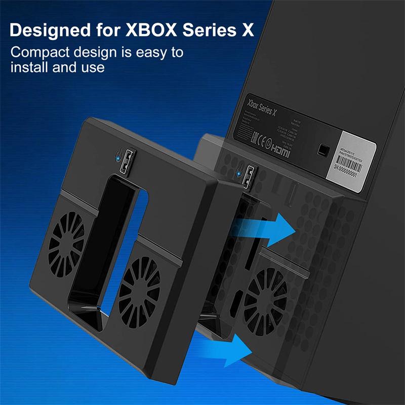 Для Xbox Series X Консоль Охлаждающий Вентилятор Док-станция Тонкая Вертикальная Подставка Боковой Радиатор USB Игровой Кулер для Игровой Консоли Xbox