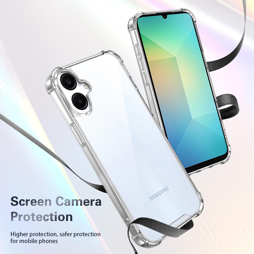 KEYSION Противоударный прозрачный чехол с четырьмя углами для Samsung A06 4G 5G Мягкий TPU+PC Прозрачная задняя крышка для телефона для Galaxy A06 5G