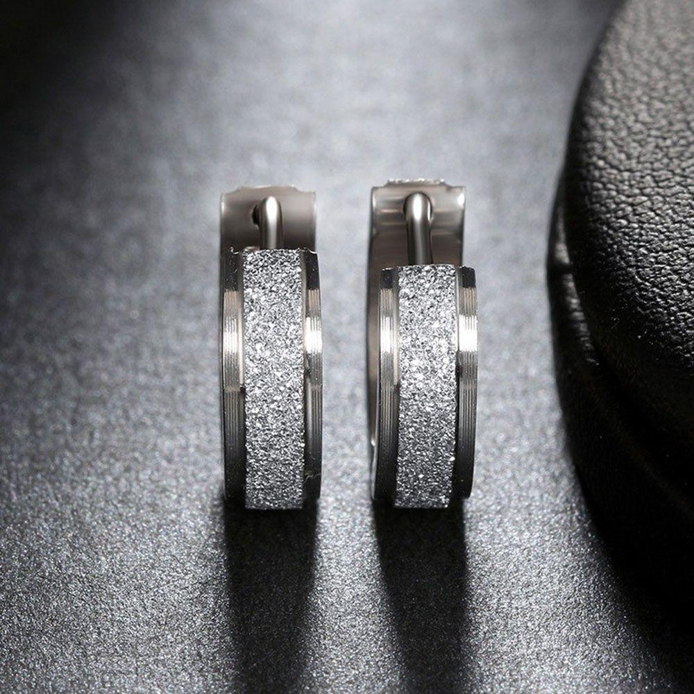 Mens Style Jewelry Man Women Fashion Gold Polish Hoop Earrings Simple Circle