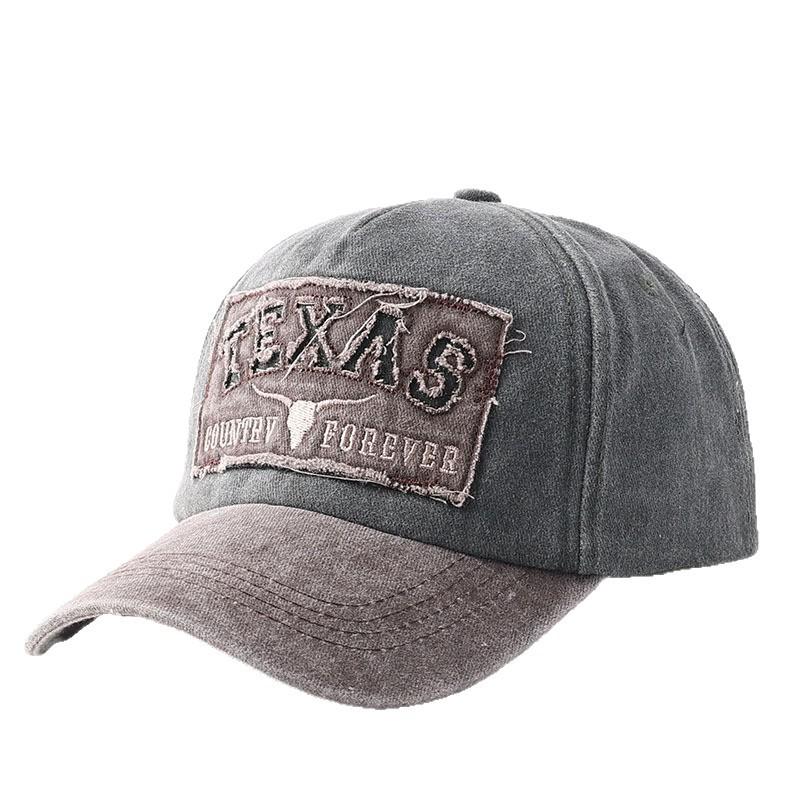 New washed denim baseball cap cow head retro denim soft top cap popular hat