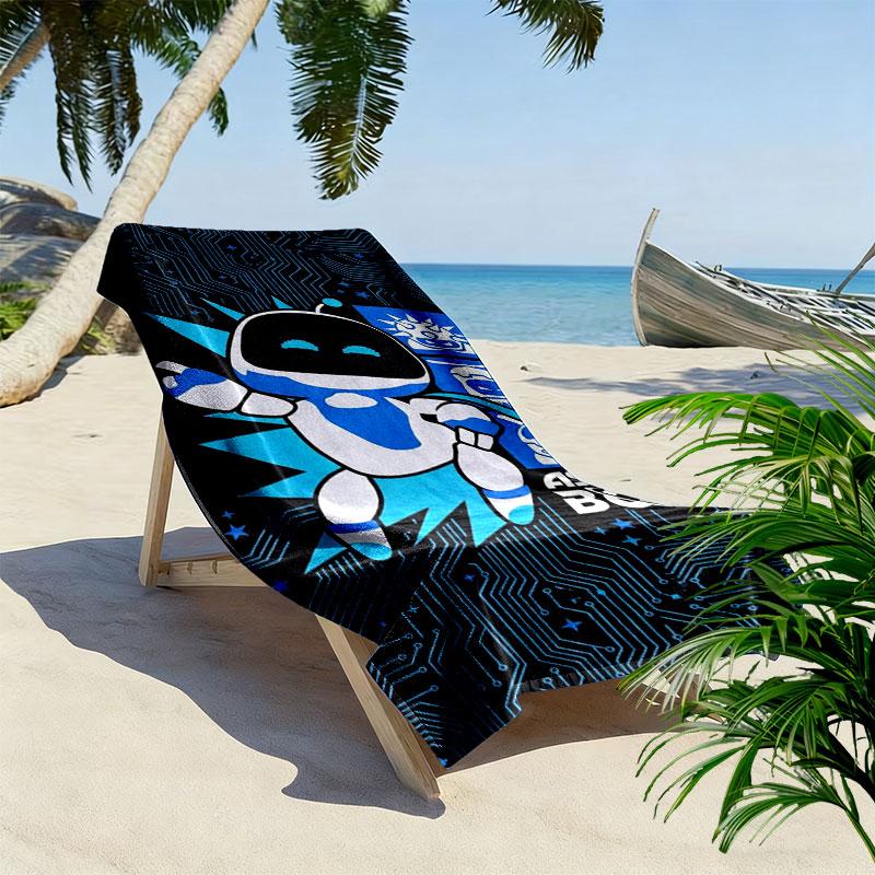 ASTRO BOT Print Beach Towel, Large Soft Quick Dry Towel for Beach Camping Swimming