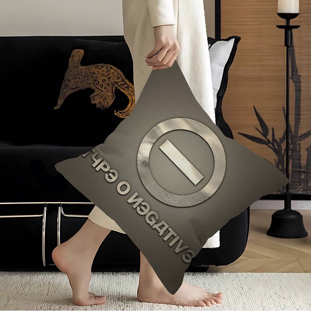 Rock Band TType O NNegativeS Pillow Covers Cartoon Sofa Decorative Home Doublesided Printing Short Plush Cute Cushion Cover