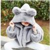 Baby Boys Cute Bear Plush Jacket Autumn Winter Warm Faux Fur Coat For Girls Hooded Snowsuit Children Ouertwear Clothing