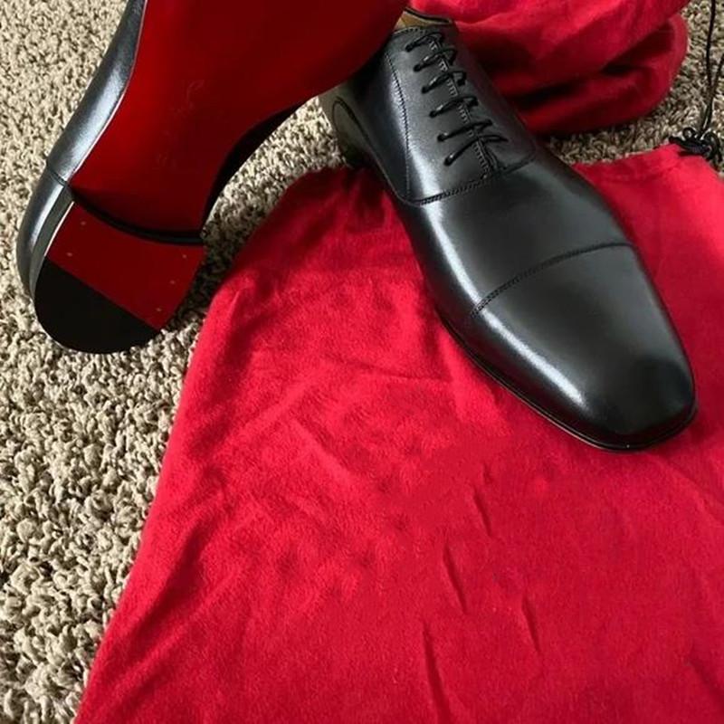 Модные мужские туфли с красной подошвой, черные, коричневые, оксфорды, квадратный носок, на шнуровке, свадебные туфли для мужчин с мужской обувью