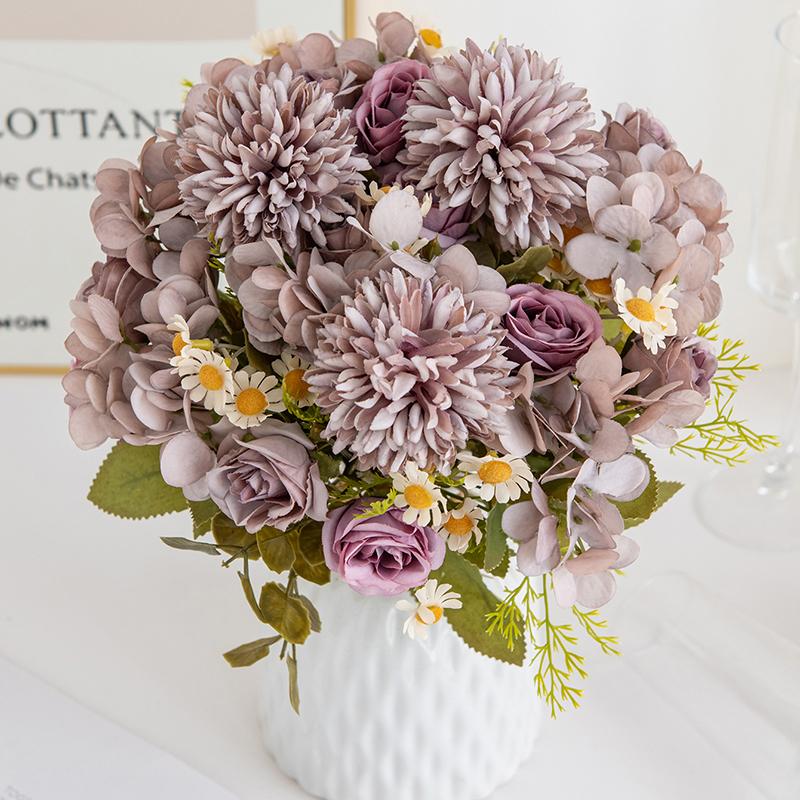1 шт. Искусственные цветы Свадьба Дом Спальня Украшение Свадебный букет Сад Поддельная шелковая ромашка