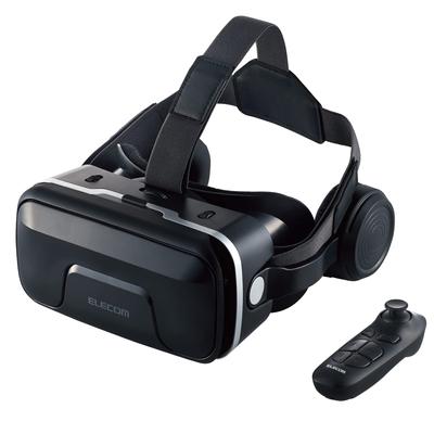 ELECOM VR Goggles Android Headphone Integrated Type Remote Control Black Smartphone/Planet [VR Set] VRG-XEHR01BK