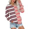 Женская повседневная модная полосатая толстовка с V-образным вырезом и длинным рукавом, легкая толстовка с карманами