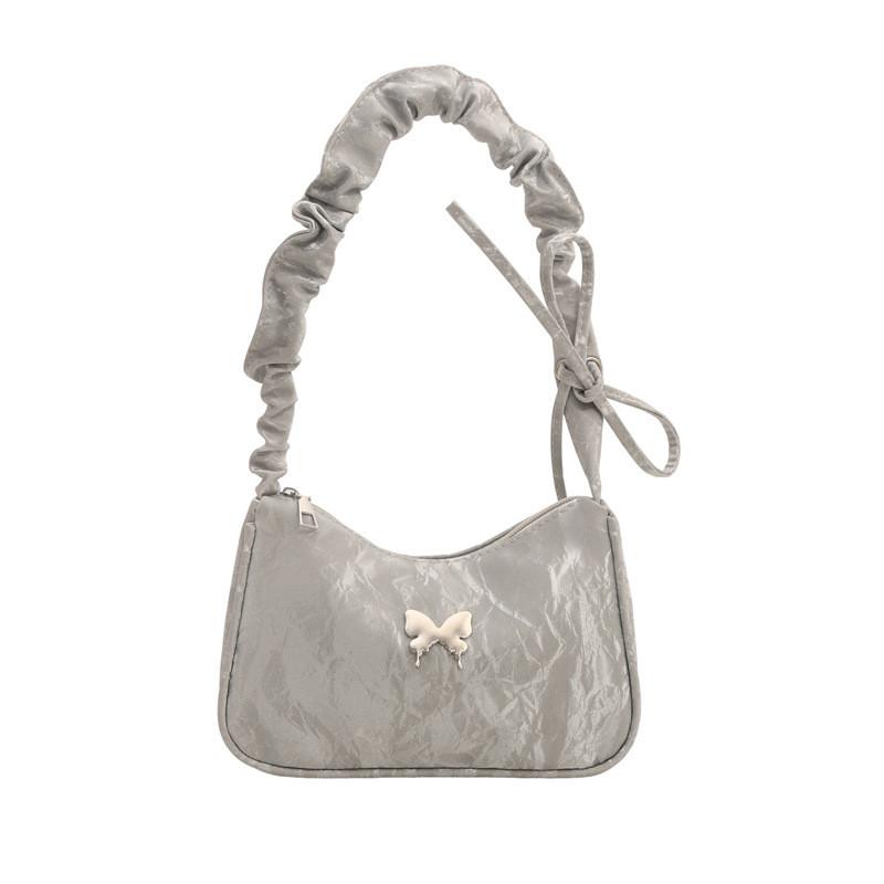 Street Style Small Crossbody Bag With Wrinkle Design And Polyester Interior For Casual Outings