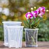 Plastic Transparent Flower Pot With Pan Thickened Small/Large Orchid Pot Hollow Transparent Flower Pot