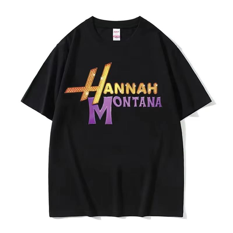 Y2K Tshirt Streetwear Summer Hannah Montana Logo T Shirt Unisex Women Casual Short Sleeve Tee Shirt Unisex Fashion Aesthetic Trend