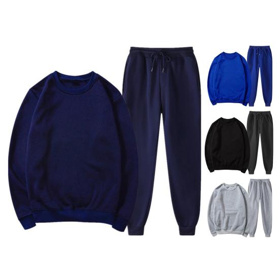 2 шт./комплект спортивный костюм круглый вырез длинный рукав пуловер топы эластичный шнурок талия длинные брюки комплект офисный тренировочный наряд