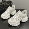 Casual Mesh Surface Thick Bottom Elevated Increase Hollow Out Sneakers 2024 New Fashion All-match Simple Woman Shoes Summertime