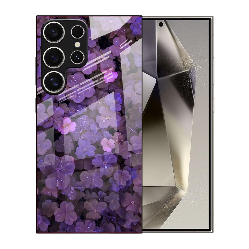 A16 Чехол для мобильного телефона Samsung S26 S25Ultra Розовый Цветок A36 Стекло A07 Защитный Чехол S23 Постепенное Изменение A17