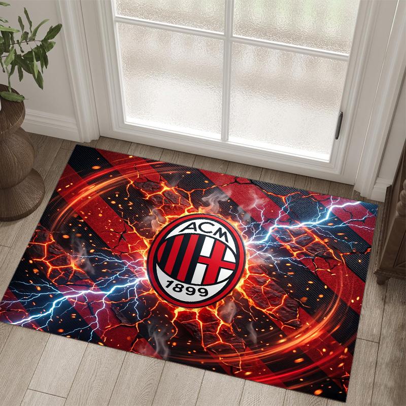 Дизайн AC Milan Кристальный Велюровый Ковер Уютный Не?Нескользящий ковер с принтом для спальни, гостиной, прихожей