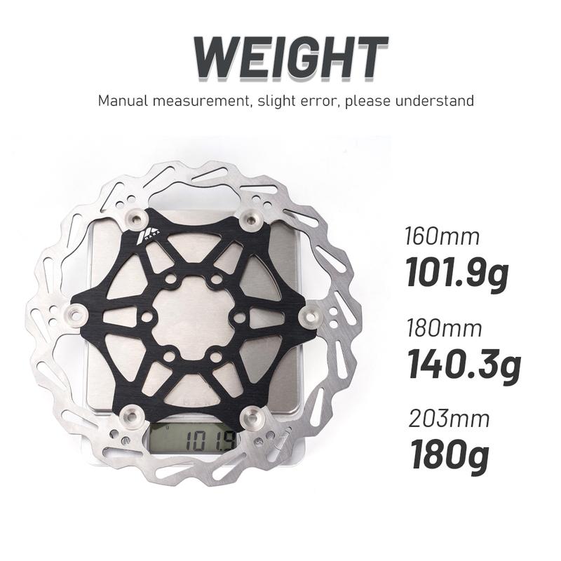MANA 6 Bolt Bicycle Float Disc Brake 160/180/203MM Steel Brake Edge for Heat Dissipation + Aluminum Alloy Inner Frame MTB Parts