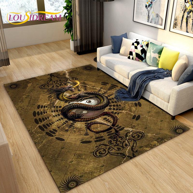 3D коврик с загадочным драконом, ковер для гостиной, спальни, дивана, коврик для украшения, детская игра, нескользящий напольный коврик