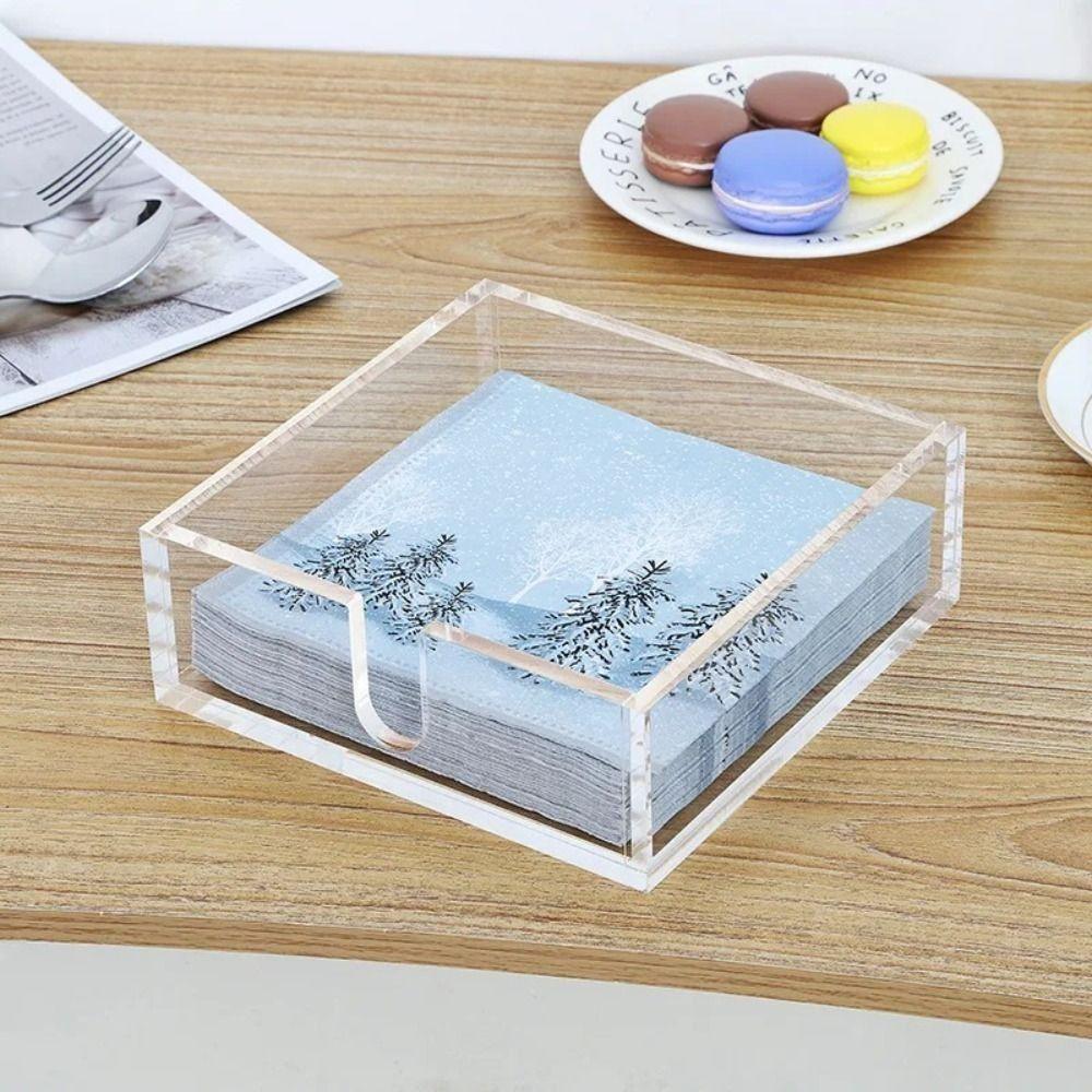 Acrylic Tissue Box Modern Tissue Paper Dispenser Case Household Guest Towel Holder Bar