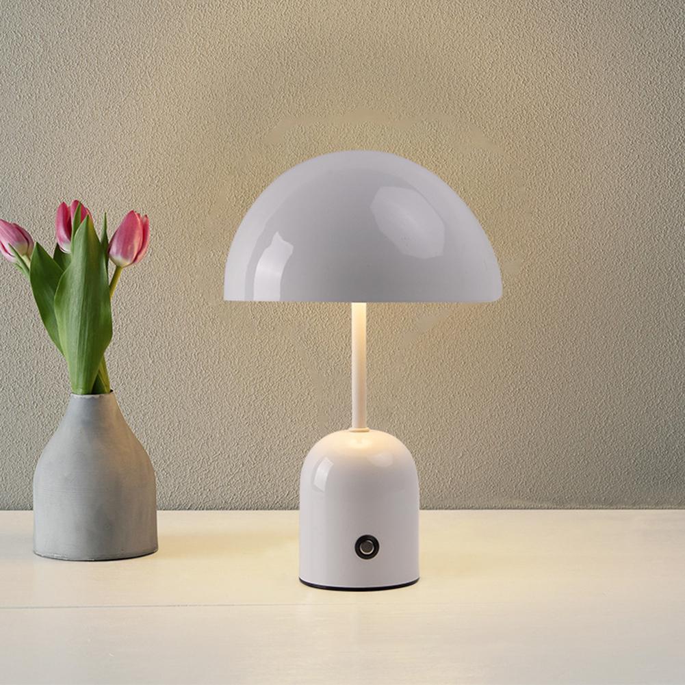 LED Mushroom Light USB Rechargeable 1800mAh Cordless Mushroom Table Lamp Creative Nordic Style Table Lamp for Bedroom/Restaurant