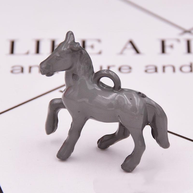 10 шт. Акриловые УФ Глянцевые Цветные 3D Подвески-Шармы в виде Лошади для Изготовления Ювелирных Изделий, Ожерелья, Серег, Браслетов, DIY Аксессуары