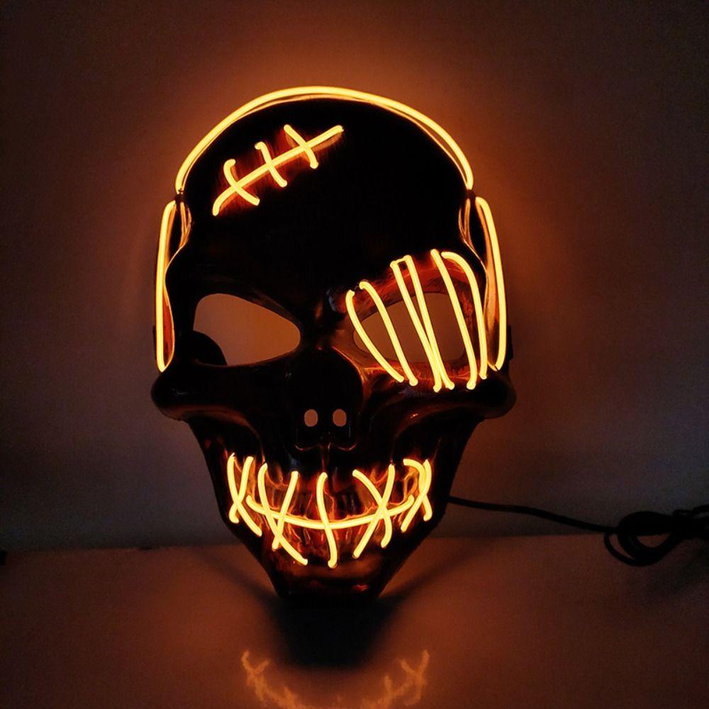 Headwear Skull Glowing Mask PP Costume Props Gothic Full Face Mask  Party Supplies