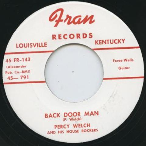 7-дюймовая пластинка ПЕРСИ УЭЛШ - Back Door Man / Nursery Rhyme Rock FRAN791 Fran Records 2010 UK Блюз