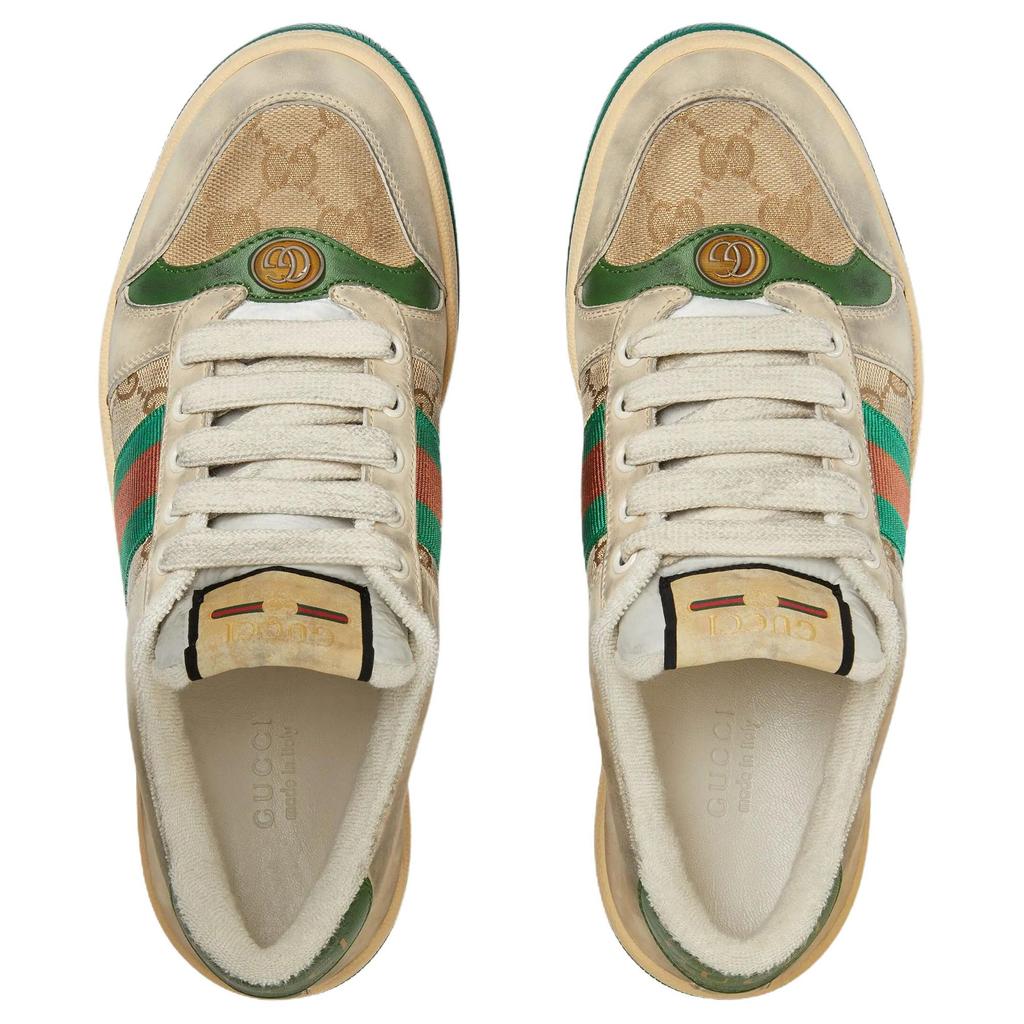 Gucci Screener Потертый Зеленый Оранжевый Женский 570443 9Y920 9666