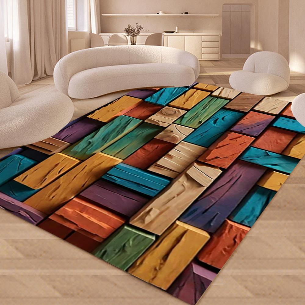 Красочный ковер с текстурой дерева для спальни, гостиной, дома, украшения дивана, большой игровой коврик для детей