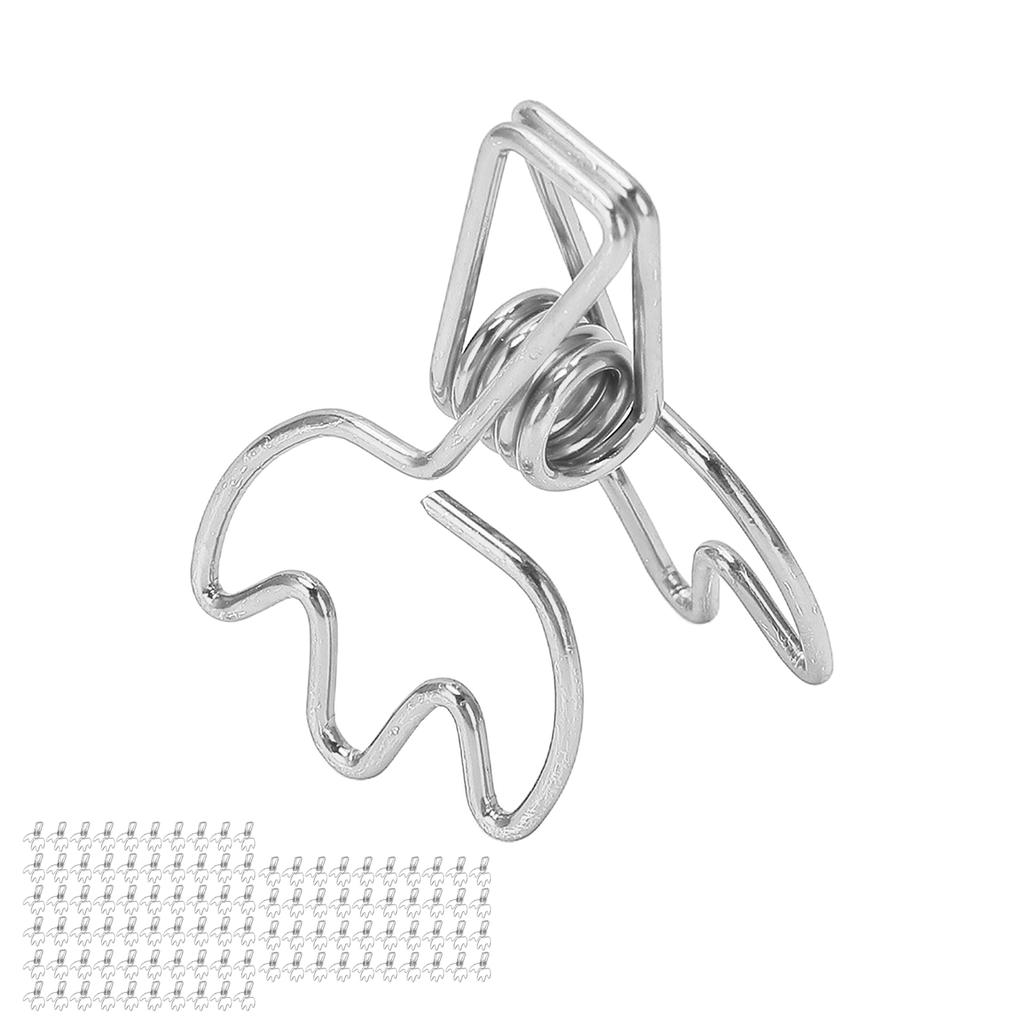 100Pcs Paper Clamps Metal Hollow Strong Clamping Force Crown Shape Tail Clips for School Home