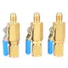 3 Pcs Ball Valve R12R134AR410 Refrigerant Ball Valve Adapter Switch for 14SAE MalE Female(14